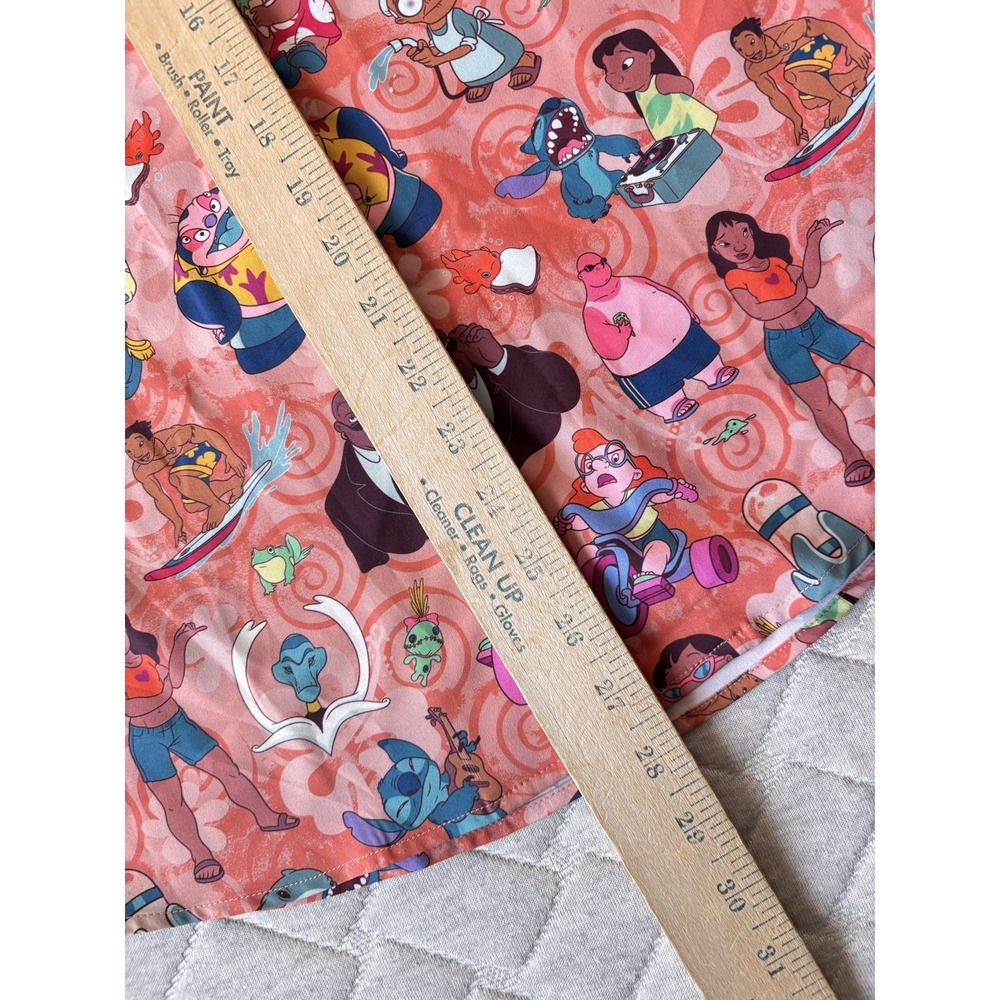 RSVLTS Shirt Womens Small Disney Lilo & Stitch Button Up Ohana Means Family - Picture 5 of 6